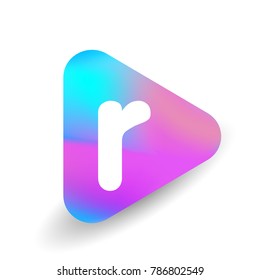 Letter R logo in triangle shape and colorful background, letter combination logo design for business and company identity.
