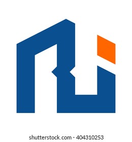 letter R and I logo vector.