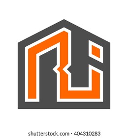 letter R and I logo vector.