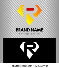 Letter R logo vector alphabet shape, concept type as logo r

