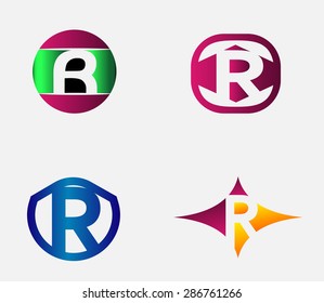 Letter R Logo vector alphabet design element template 