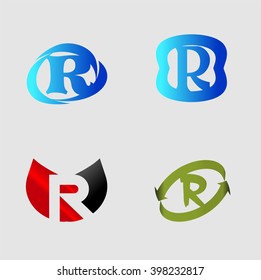 Letter R Logo vector alphabet design element template
