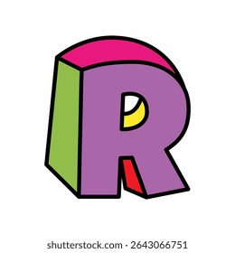 letter R logo vector colorful playful isolated on white background