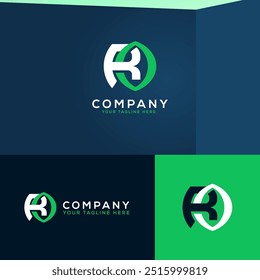 Letra R logotipo vetorial design. Logotipo ecológico da R Leaf. Símbolo de ícone de logotipo criativo orgânico e minimalismo