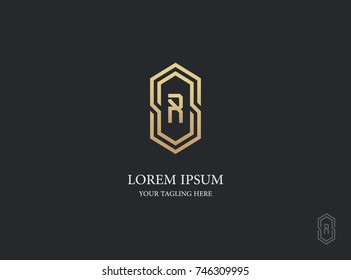 letter r logo vector design. geometric luxury gold symbol icon design template.