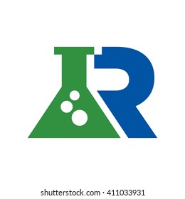 letter R logo vector. erlenmeyer logo vector.
