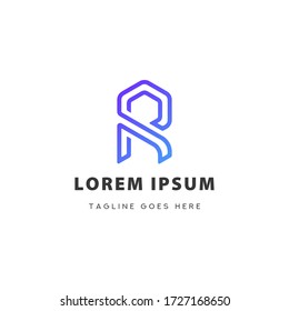Plantilla de icono del logotipo de la letra R