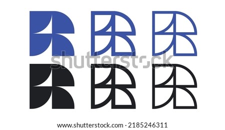 Letter R logo vector icon symbol template