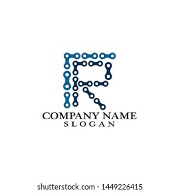 Letter R logo, vector illustration of modern icon bike chains