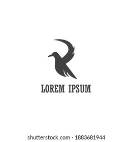 letter r logo vector illustration of a bird design