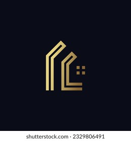Letter R logo vector with modern house concept