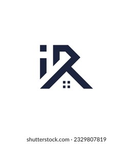 Letter R logo vector with modern house concept