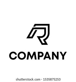 letter R logo vector sign template