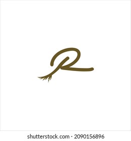 raíz de plantilla de vector de logotipo de letra r