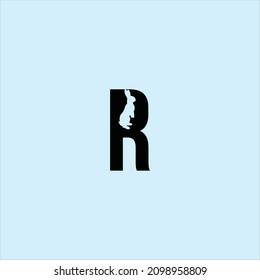 letter r logo vector template animal