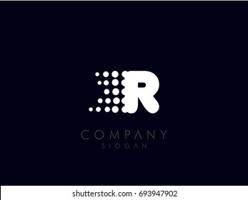 letter r logo vector white color