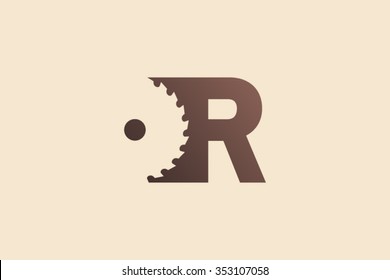 Letter R Logo, woodworking logo design. 