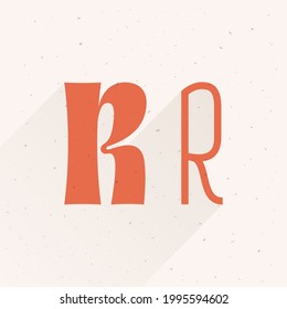 Letter R logo for your fun and happy design projects. The main idea of this font is a quirky replacement of heavy uppercase and light lowercase symbols.