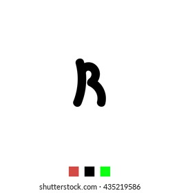 The letter R for logos, icons, web design, the template element. Black letters on a white background English alphabet. Vector Illustration Eps10.