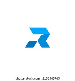 Letter R logotype. Colorful overlay vector icon logo