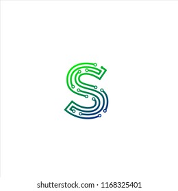 Letter R logotype Green color Logo alphabet design template, Technology and digital abstract dot connection cross vector concept logo