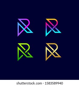 Letter R logotype with Looped Line Monogram Colourful logo, swirl spiral infinity symbols, Technology and digital connection signs for your Business Company and Corporate identity