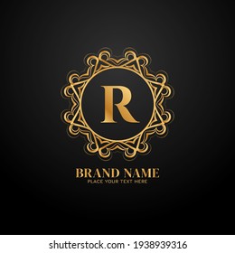 Letter R luxury brand logo theme design