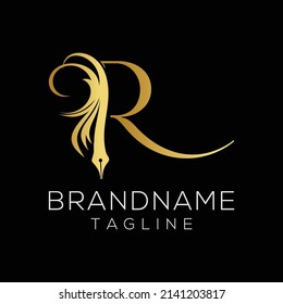 Letter R luxury logo design icon Shutterstock. Illustration Stock Illustration