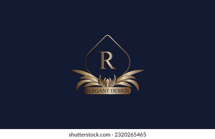 Letter R luxury logo. Monogram design elements, elegant template. Calligraphic elegant icon design. Business sign.