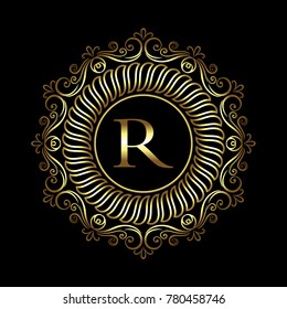 Letter R Luxury Ornament Logo Template