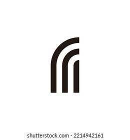 Letter r and m curve geometric symbol simple logo vector