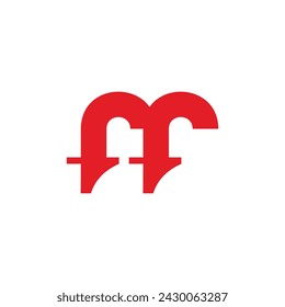 letter r m simple linked font logo vector 