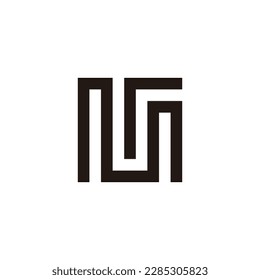 Letter r and M square geometric symbol simple logo vector