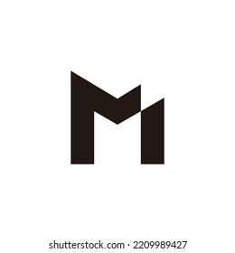 Letter r and M unique geometric symbol simple logo vector