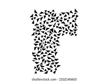 Letter R made up of small triangles