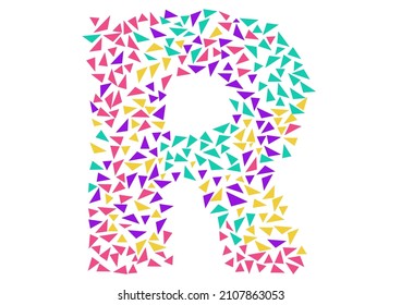 Buchstabe R aus kleinen Dreiecken