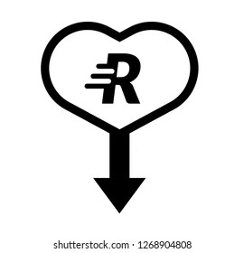 letter R and map pin. logo concept. Designed for your web site design, logo, app, UI