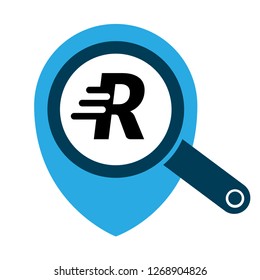 letter R and map pin. logo concept. Designed for your web site design, logo, app, UI