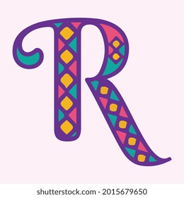 letter r mardi gras vector art