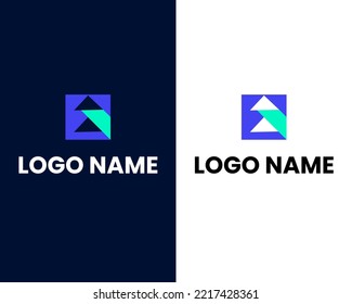 letter r mark modern logo design template