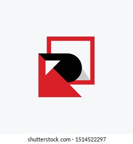 Letter R Media Square Creative Modern Logo
