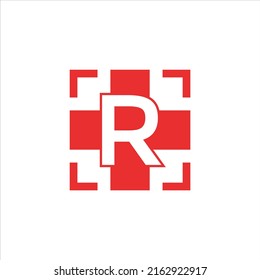 Letter R medical vector logo template