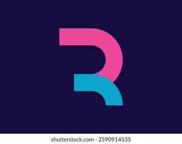 Letter R minimal logo icon design