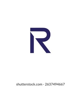 letter R minimalism startup company business logo vector illustration template design