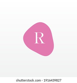 Letter R Minimalistic Abstract organic simple cosmetic beauty logo letter design