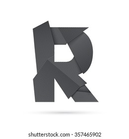 Letter R. Modern abstract alphabet.