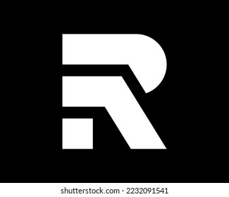 Letra R Monograma Futuro Geométrico Moderno Modelo Moderno Mínimo Único Diseño De Logotipo De Marca Única