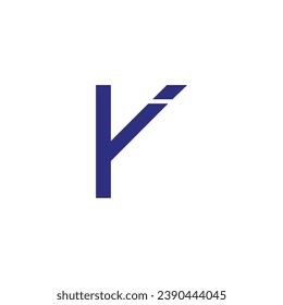 Letter r modern, geometric symbol simple logo vector