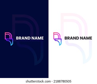 letter r modern logo design template