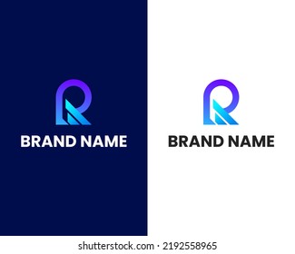 letter r modern logo design template